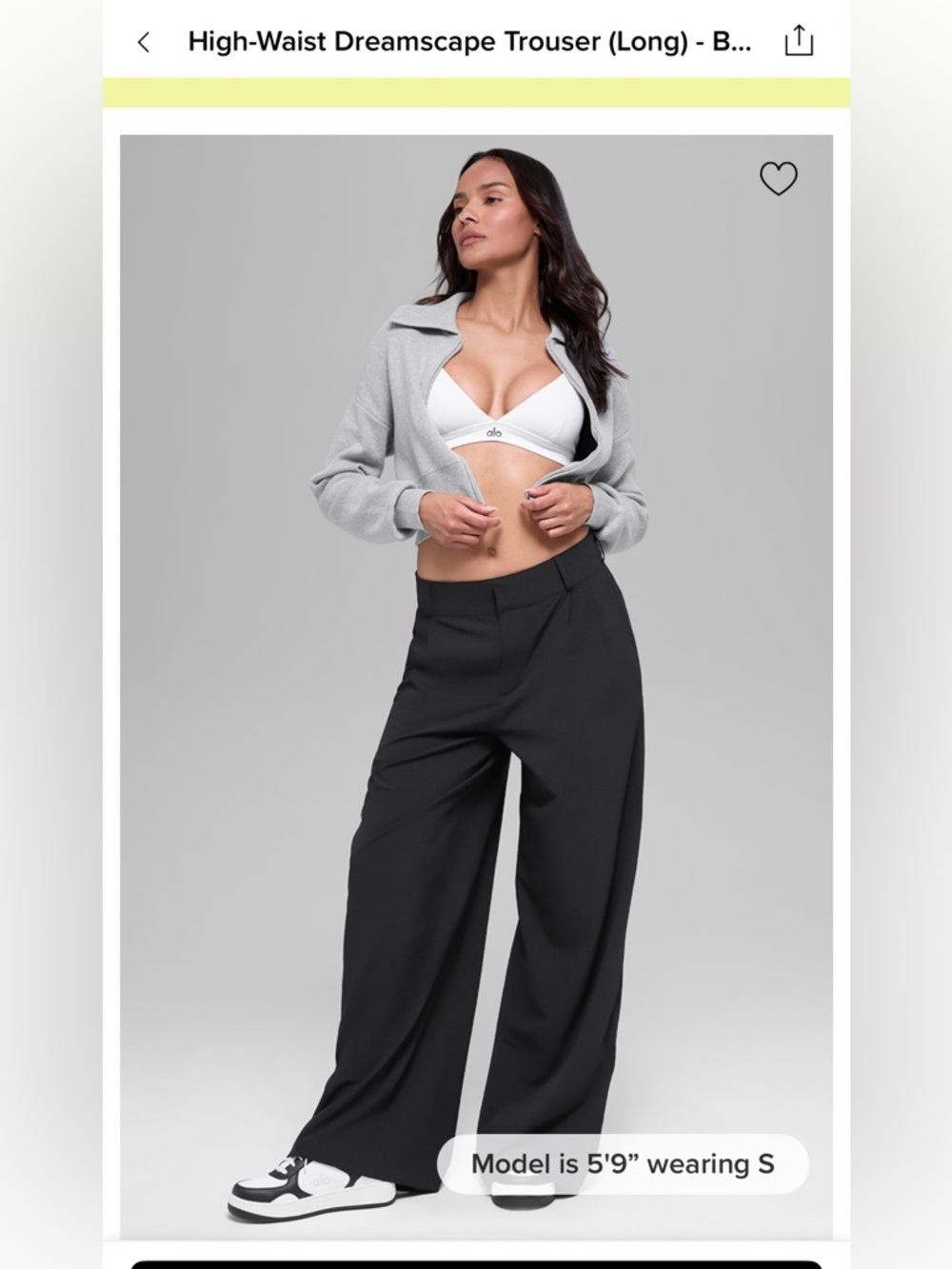 Alo Dreamscape High-Waist Wide-Leg Trouser — Black